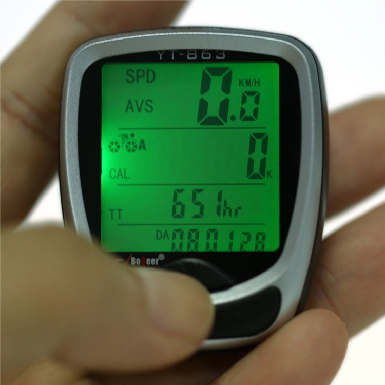 BOGEER YT-863 Multi-function Wired Outdoor Waterproof Bicycle Computer Stopwatch with Backlight-1