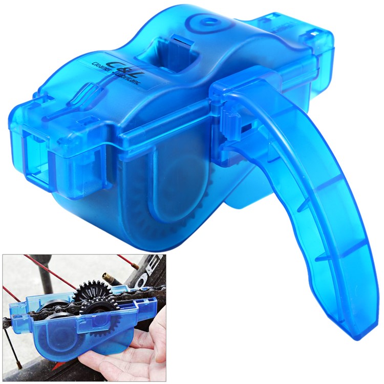 Bike Bicycle Chain Clean Machine Brush Scrubber Tool Kit - Blue-1