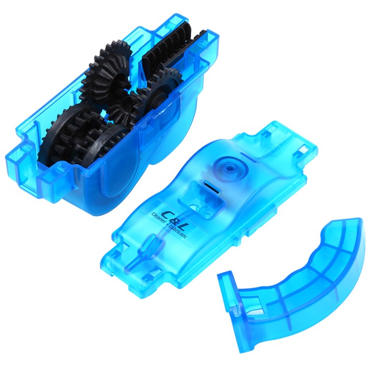 Bike Bicycle Chain Clean Machine Brush Scrubber Tool Kit - Blue-2