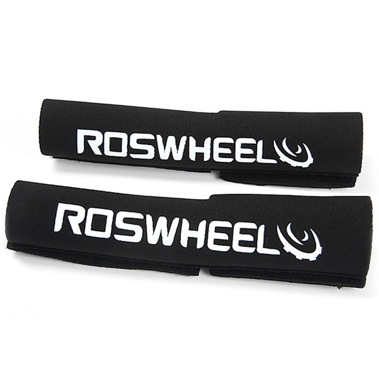 2 Pieces ROSEWHEEL Bicycle Front Fork Wrap Cover Velcro Pad Protector - Black-2