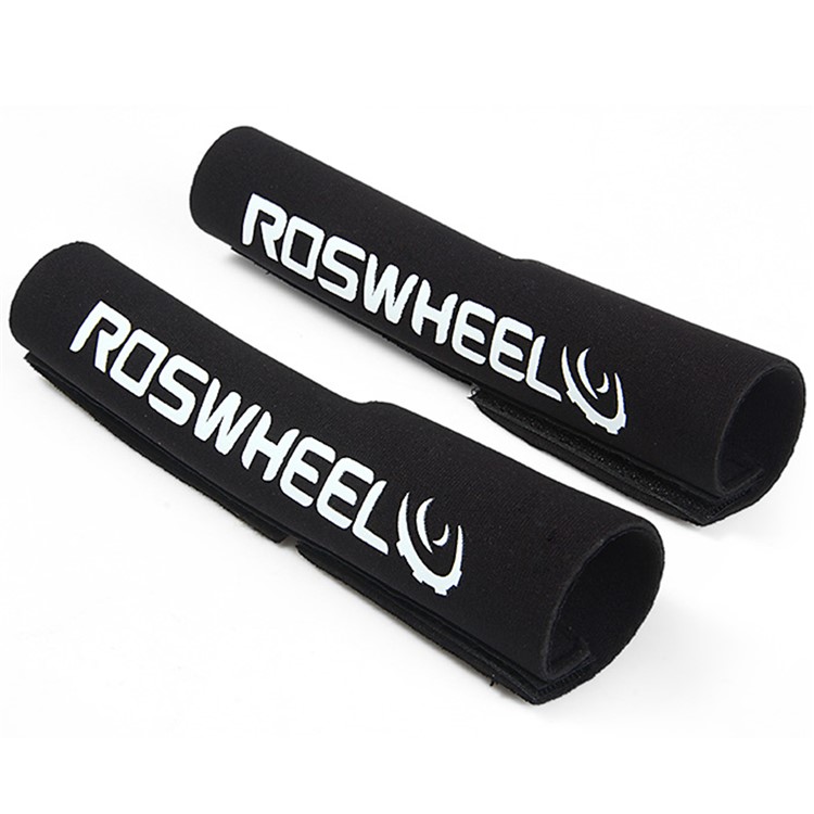 2 Pieces ROSEWHEEL Bicycle Front Fork Wrap Cover Velcro Pad Protector - Black-3