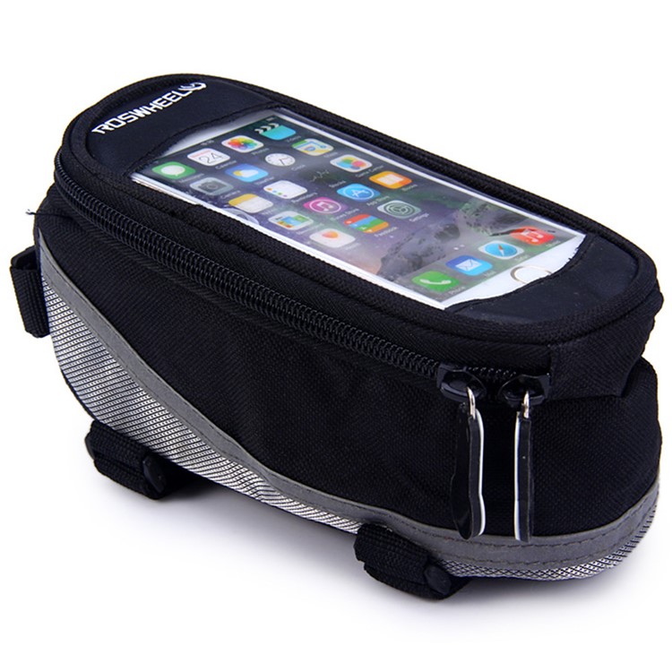 Roswheel 12496 Bicycle Handlebar Mounted Bag with Touch Screen - Grey-3