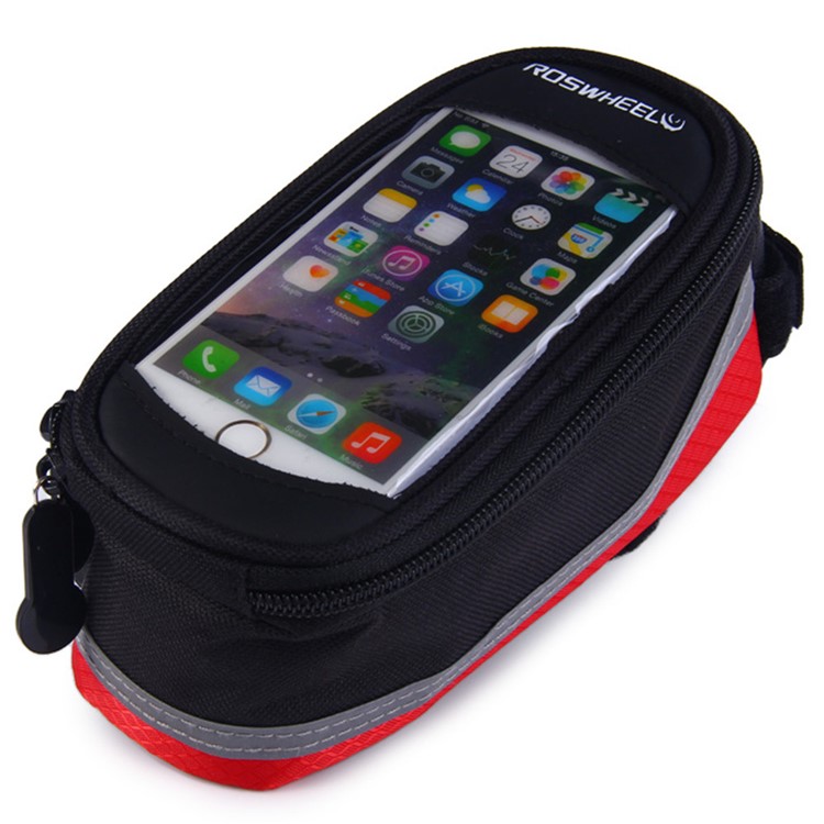 ROSWHEEL 12496 Bicycle Touch Screen Cycling Handlebar Mounted Bag - Red-1
