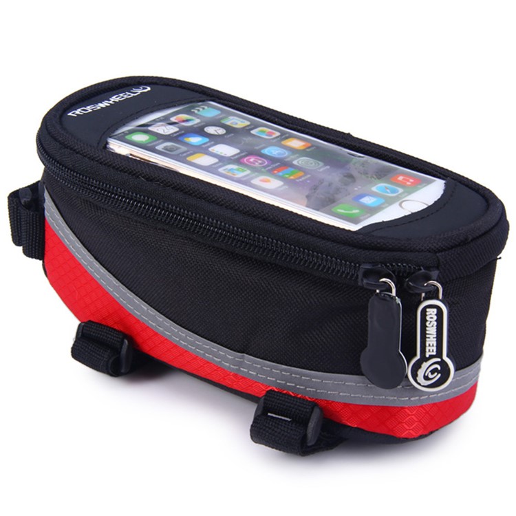 ROSWHEEL 12496 Bicycle Touch Screen Cycling Handlebar Mounted Bag - Red-2