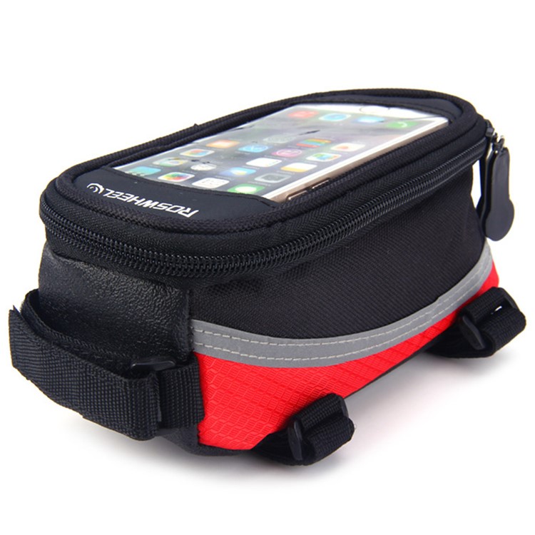 ROSWHEEL 12496 Bicycle Touch Screen Cycling Handlebar Mounted Bag - Red-3