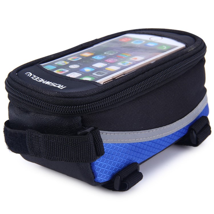 ROSWHEEL 12496 Outdoor Bike Front Top Frame Handlebar Pouch Bag with Touch Screen - Blue-2