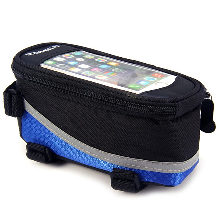 ROSWHEEL 12496 Outdoor Bike Front Top Frame Handlebar Pouch Bag with Touch Screen - Blue-3