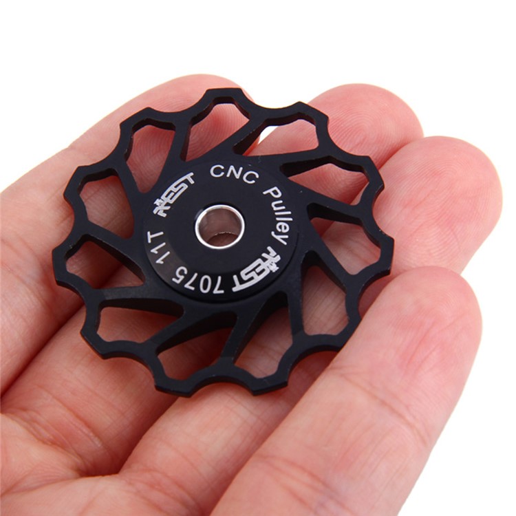 11T Aluminium Jockey Wheel Rear Derailleur Pulley for Shimano - Black-4