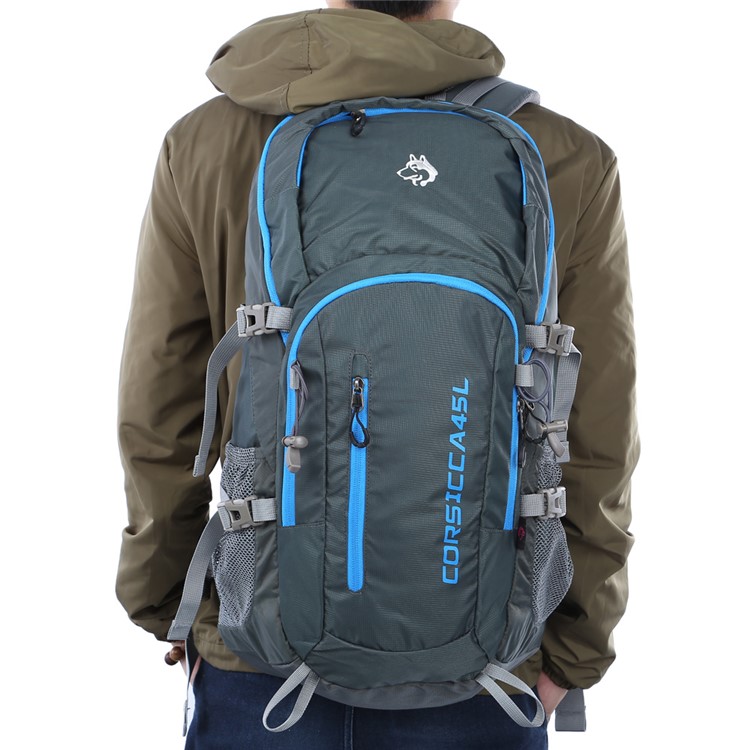HASKY 9105 Outdoor Hiking 45L Nylon Waterproof Trekking Backpack with Rain Cover - Grey-6
