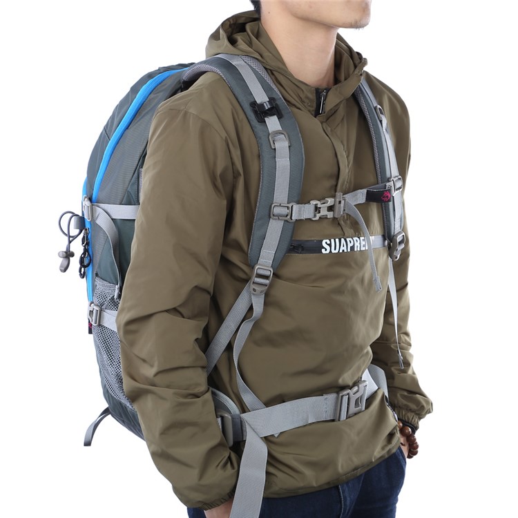 HASKY 9105 Outdoor Hiking 45L Nylon Waterproof Trekking Backpack with Rain Cover - Grey-7