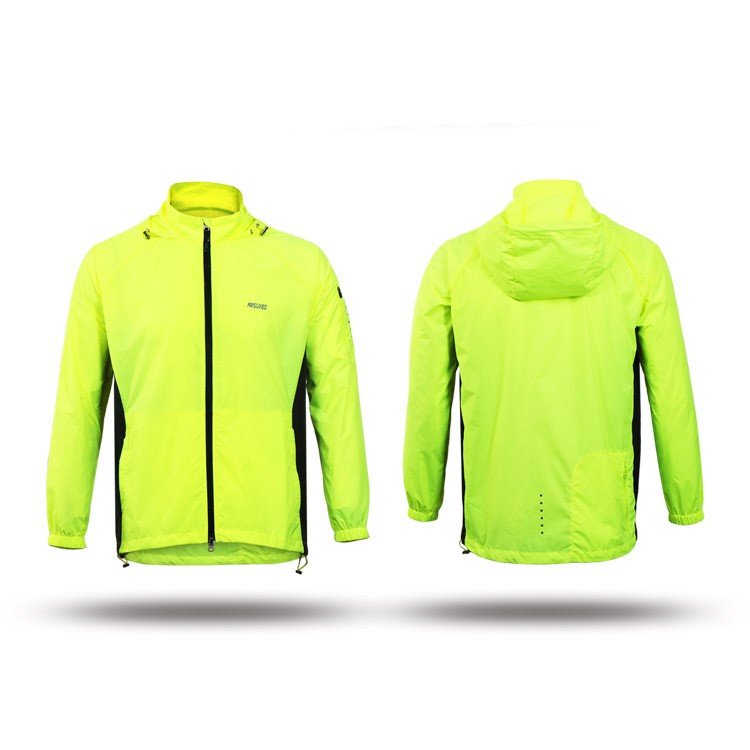 Men's Thin Outdoor Hoodie Splash-proof Windbreaker Breathable UV Protect Coat Running Jacket - Green / Size: M-2