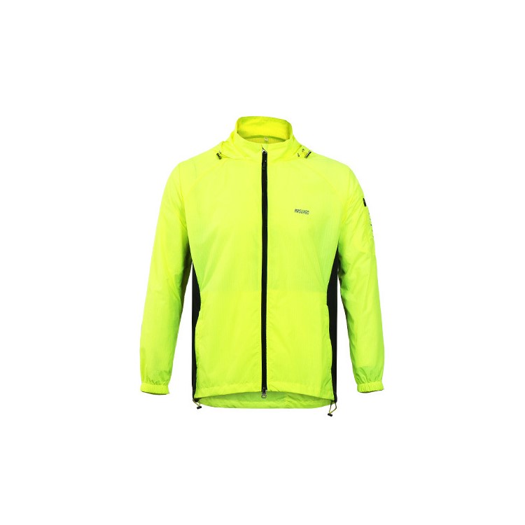 Men's Thin Outdoor Hoodie Splash-proof Windbreaker Breathable UV Protect Coat Running Jacket - Green / Size: M-3