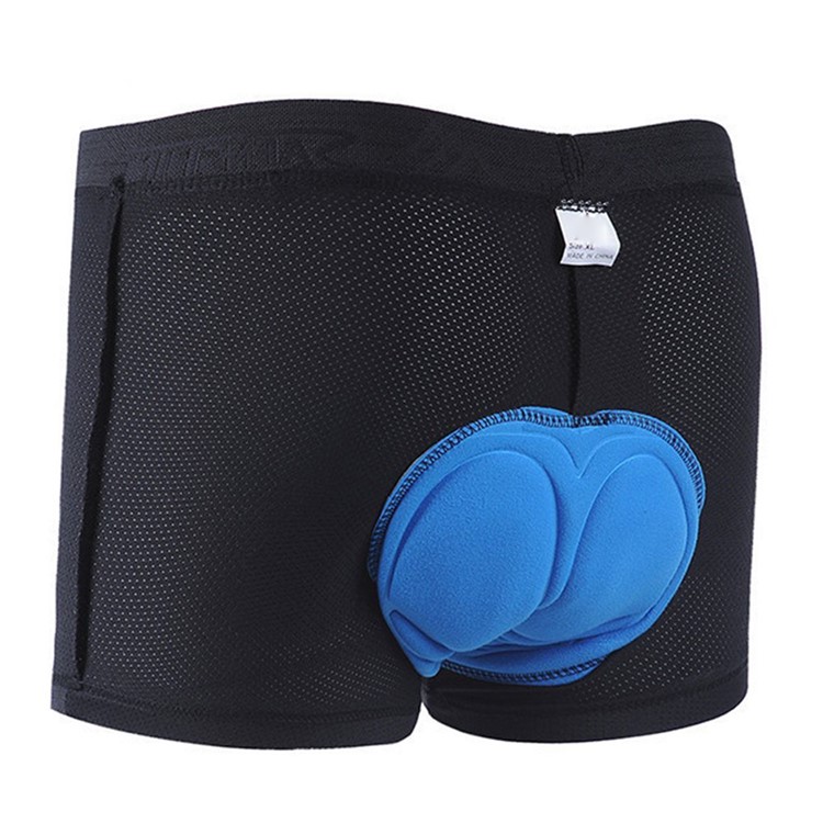 Men's 3D Padded Bicycle Cycling Underwear Shorts - Black + Blue, Size: L-1