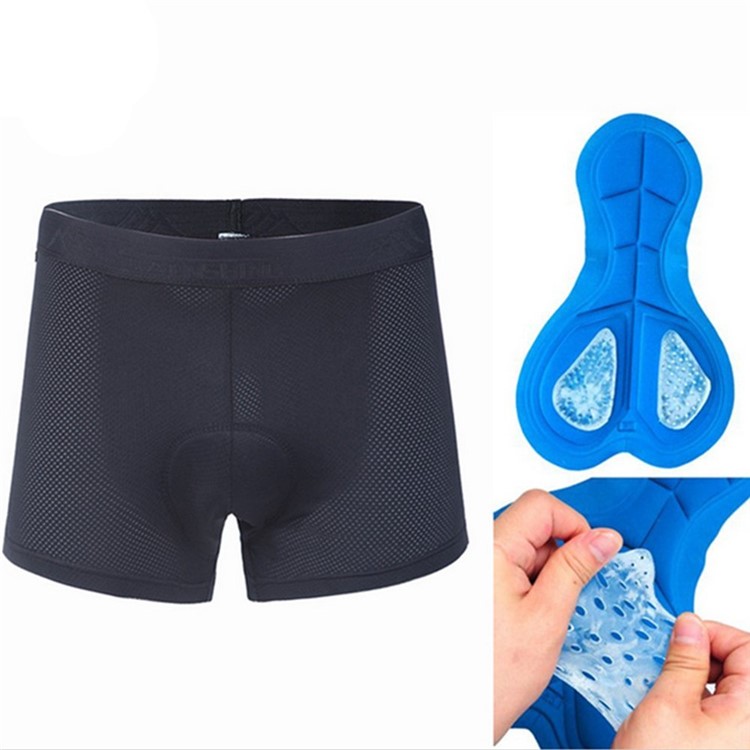 Men's 3D Padded Bicycle Cycling Underwear Shorts - Black + Blue, Size: L-3