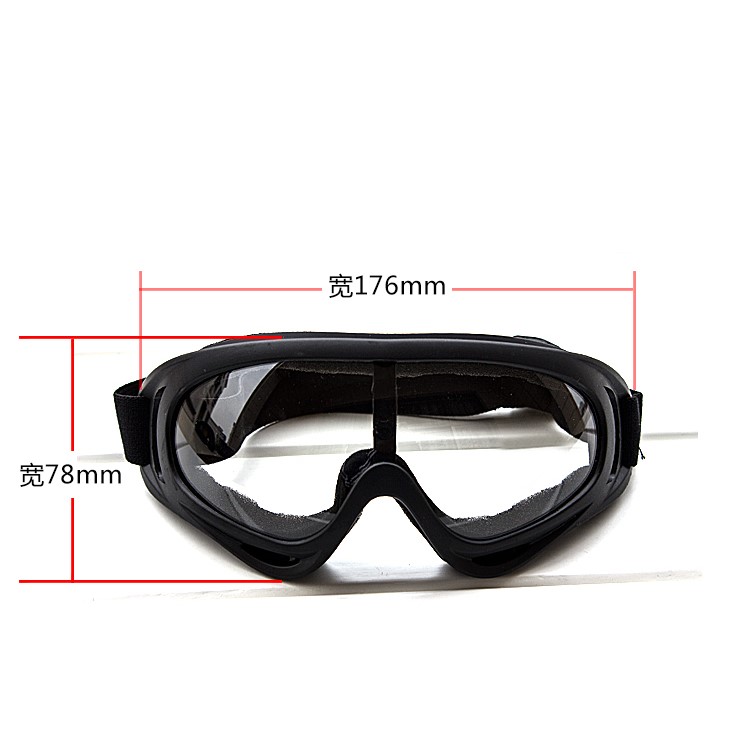UV Protection Windproof Outdoor Sports Ski Glasses CS Army Tactical Military Goggle - Black-3
