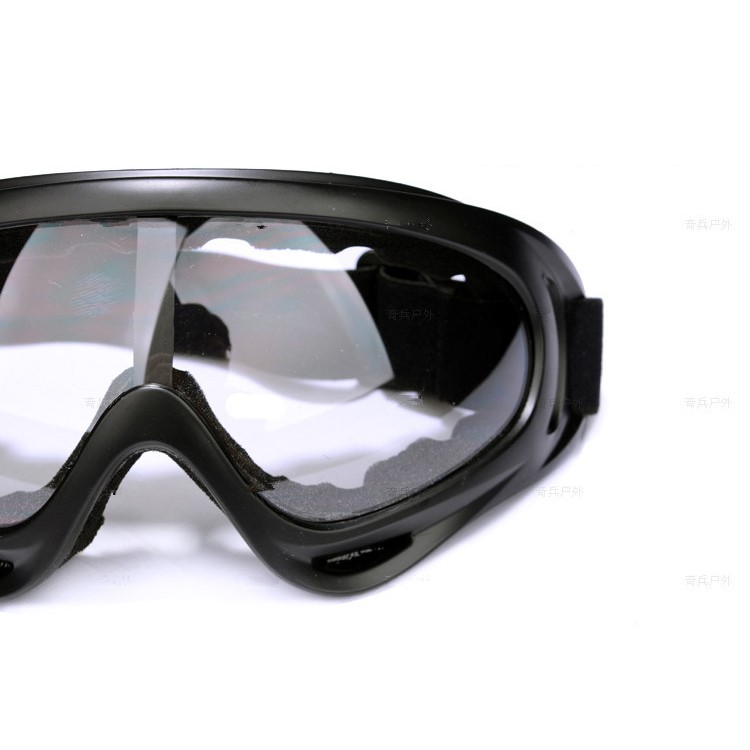 UV Protection Windproof Outdoor Sports Ski Glasses CS Army Tactical Military Goggle - Black-4