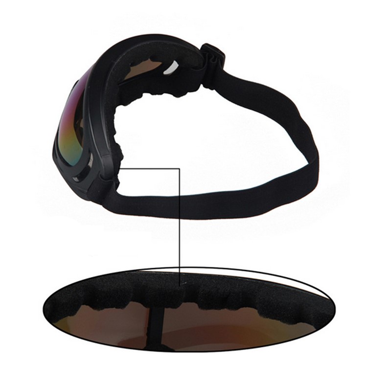 UV Protection Windproof Outdoor Sports Ski Glasses CS Army Tactical Military Goggle - Black-5