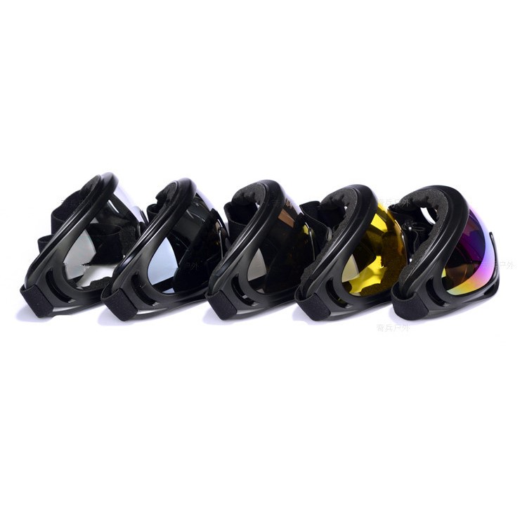 UV Protection Windproof Outdoor Sports Ski Glasses CS Army Tactical Military Goggle - Black-7