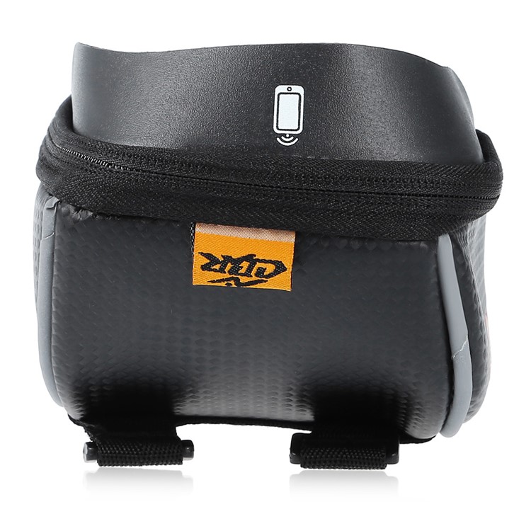 CBR Bicycle Front Tube Bag Phone Pouch with Reflective Stripes and 5.5 inch Touch Screen - Black-4