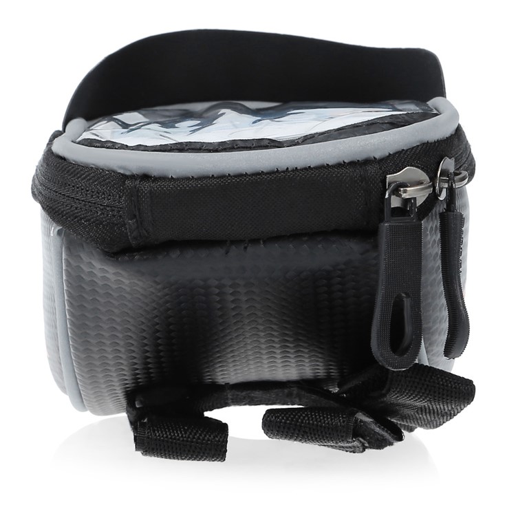CBR Bicycle Front Tube Bag Phone Pouch with Reflective Stripes and 5.5 inch Touch Screen - Black-5
