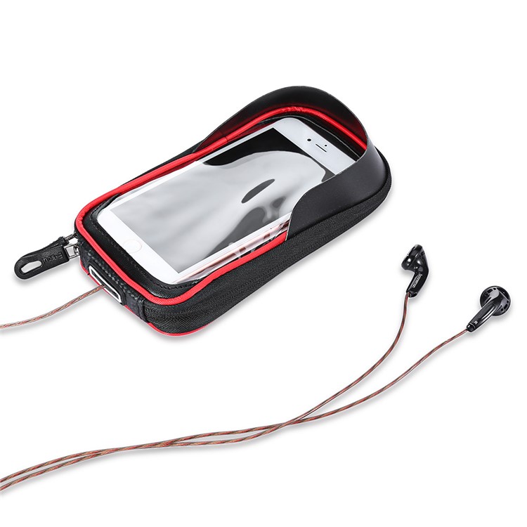 B-SOUL 1.5L Water-resistant Bike Pack Bicycle Front Tube Bag with Detachable 6.2 inch Phone Pouch - Red-5