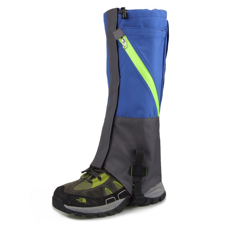 Warm Breathable Waterproof Nylon Snow Legging Gaiters Dual Layer Boot Gaiters - Dark Blue-1