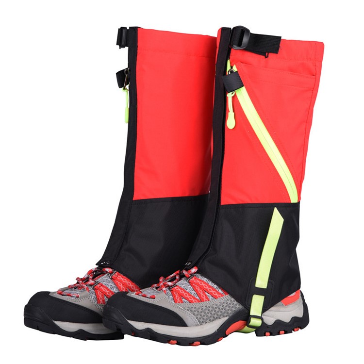 Wearable Waterproof Outdoor Hiking Walking Legging Gaiters Leg Cover Wraps for Kids - Red-1