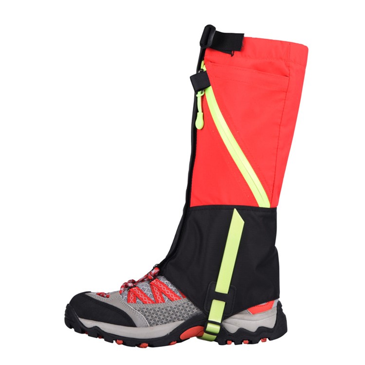 Wearable Waterproof Outdoor Hiking Walking Legging Gaiters Leg Cover Wraps for Kids - Red-3