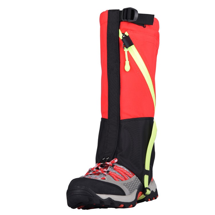 Wearable Waterproof Outdoor Hiking Walking Legging Gaiters Leg Cover Wraps for Kids - Red-4