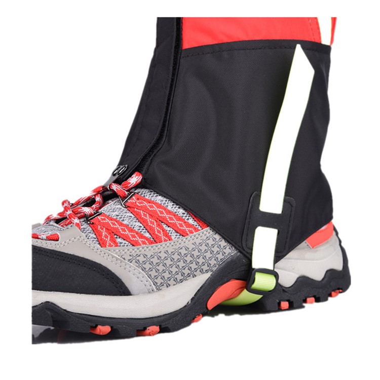 Wearable Waterproof Outdoor Hiking Walking Legging Gaiters Leg Cover Wraps for Kids - Red-7