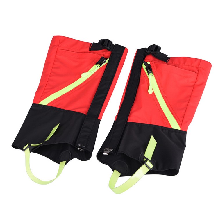 Wearable Waterproof Outdoor Hiking Walking Legging Gaiters Leg Cover Wraps for Kids - Red-8