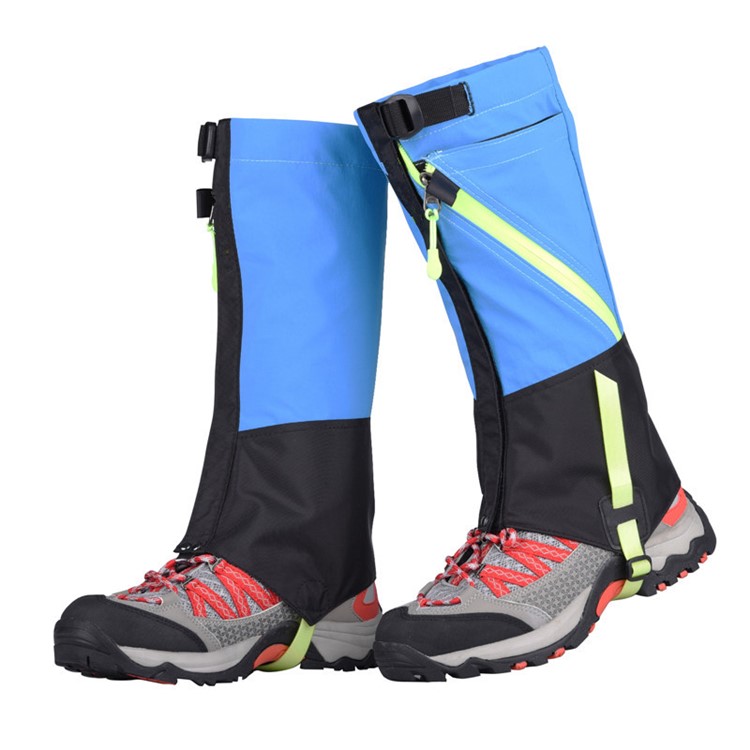 Tear-resistant Outdoor Waterproof Camping Hiking High Leg Gaiters with Velcro for Shoes Size 32-37 - Blue-1