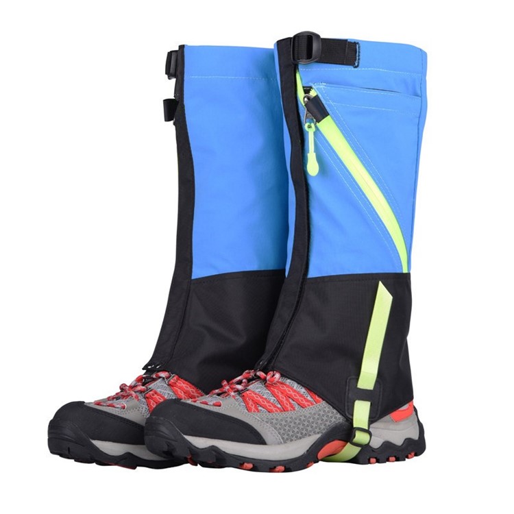 Tear-resistant Outdoor Waterproof Camping Hiking High Leg Gaiters with Velcro for Shoes Size 32-37 - Blue-2
