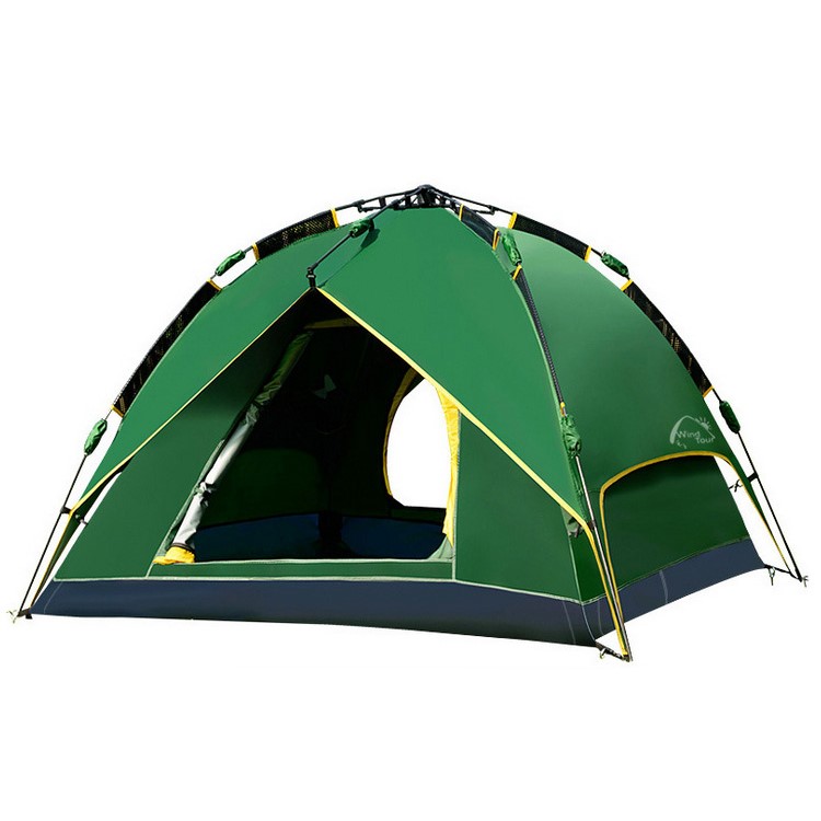 WIND TOUR 3-4 Persons Double Layer Automatic Tent Waterproof Outdoor Camping Hiking Tent - Green-1