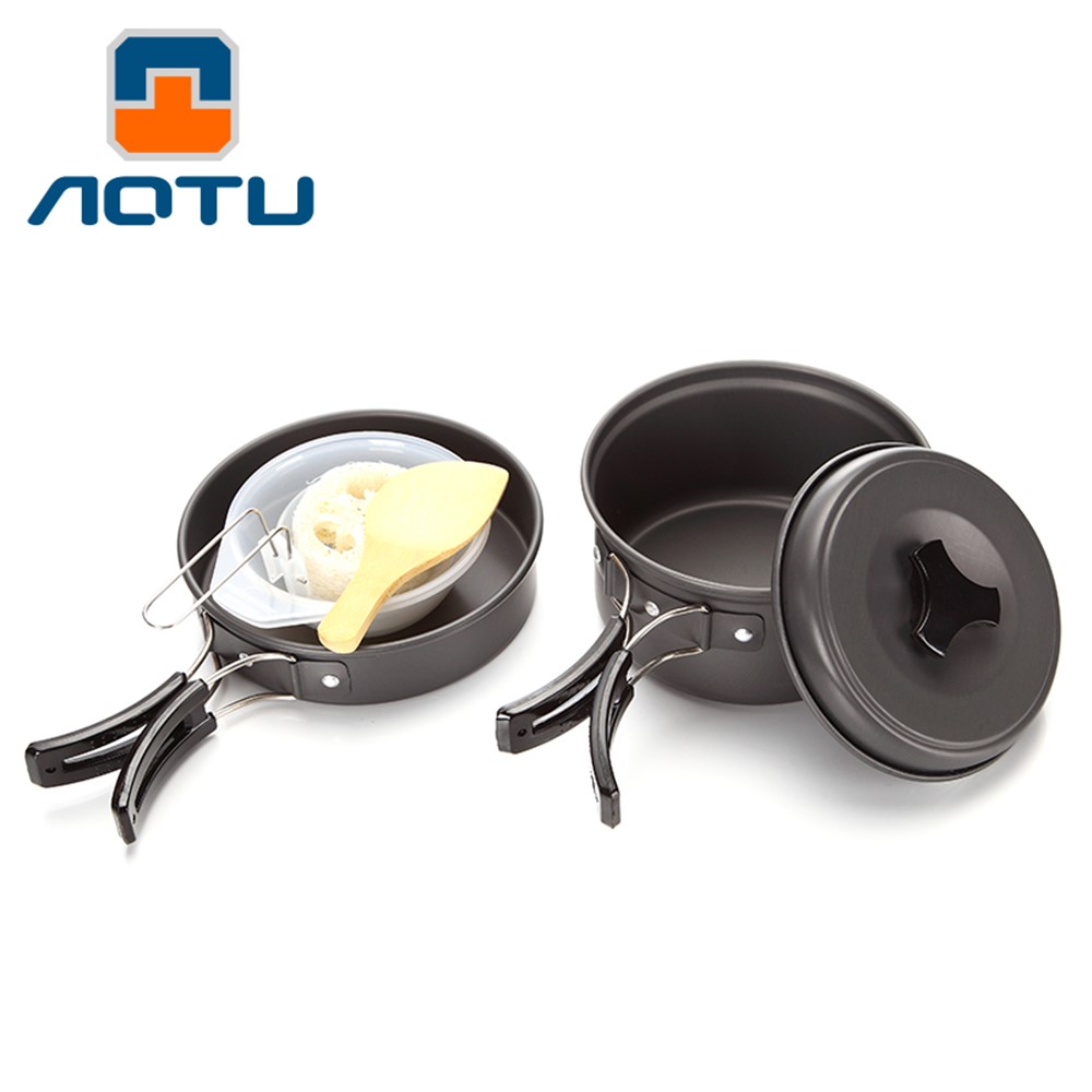 AOTU DS200 Portable Outdoor Camping Picnic Cookware Set for 1-2 People-1