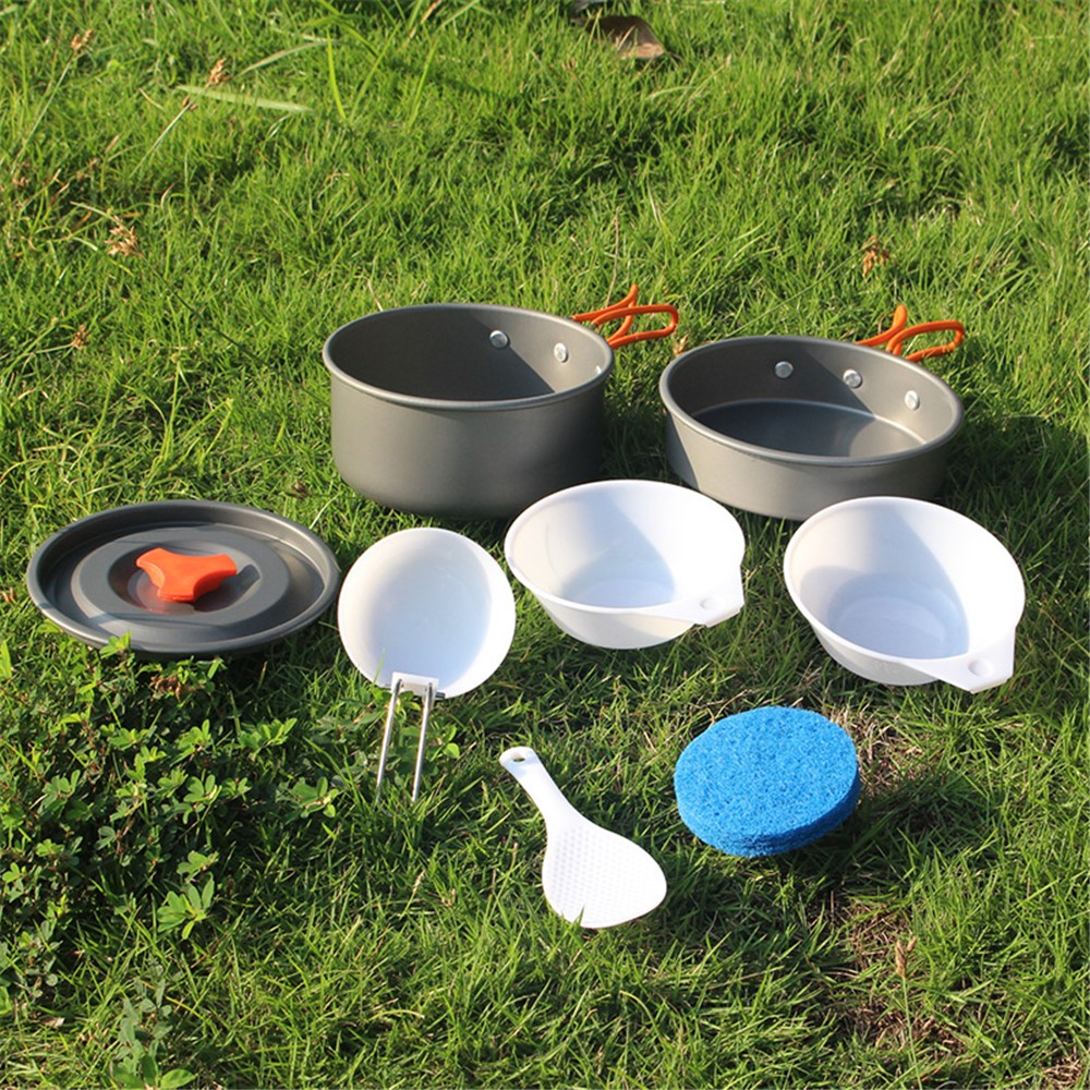 AOTU WH200 7PCS/Pack Outdoor Camping Picknick -kochset Mit Töpfen Und Schüssel-3