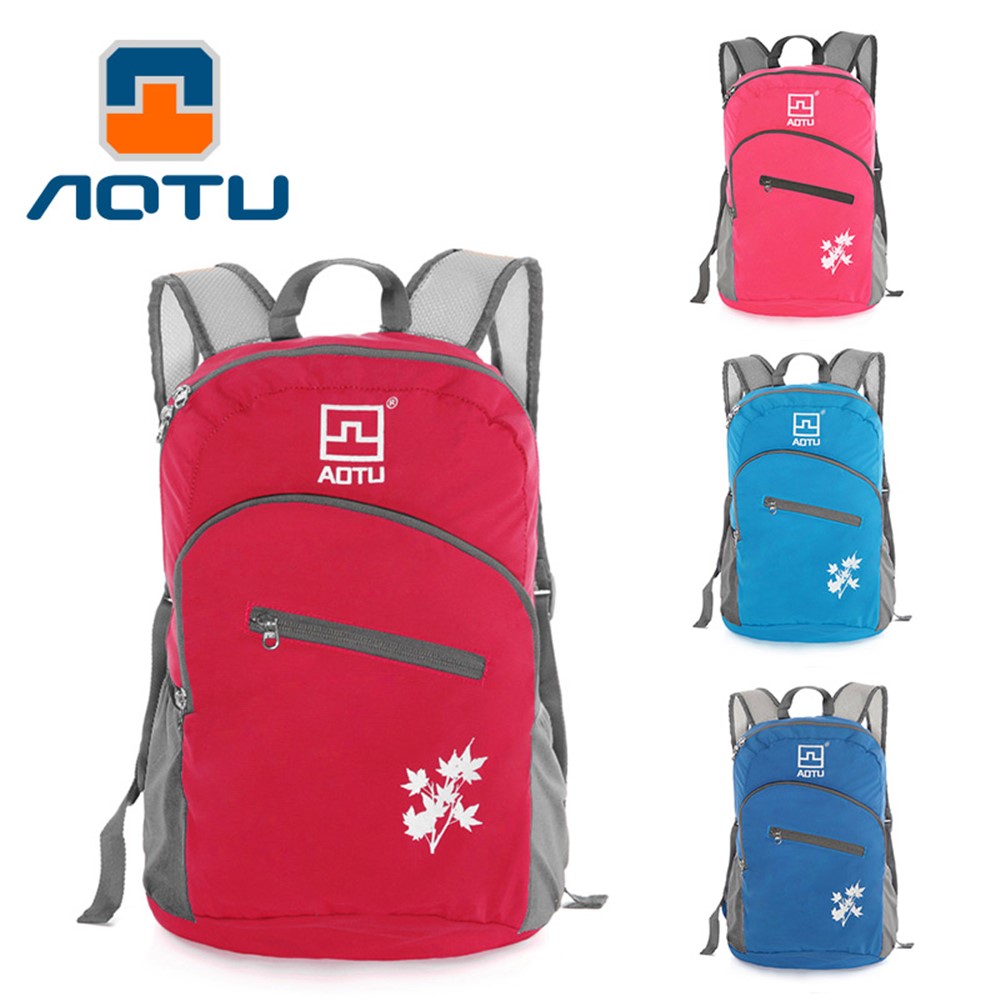 AOTU AT6902 Portable Traveling Bag Lightweight Nylon Folding Backpack - Rose-2
