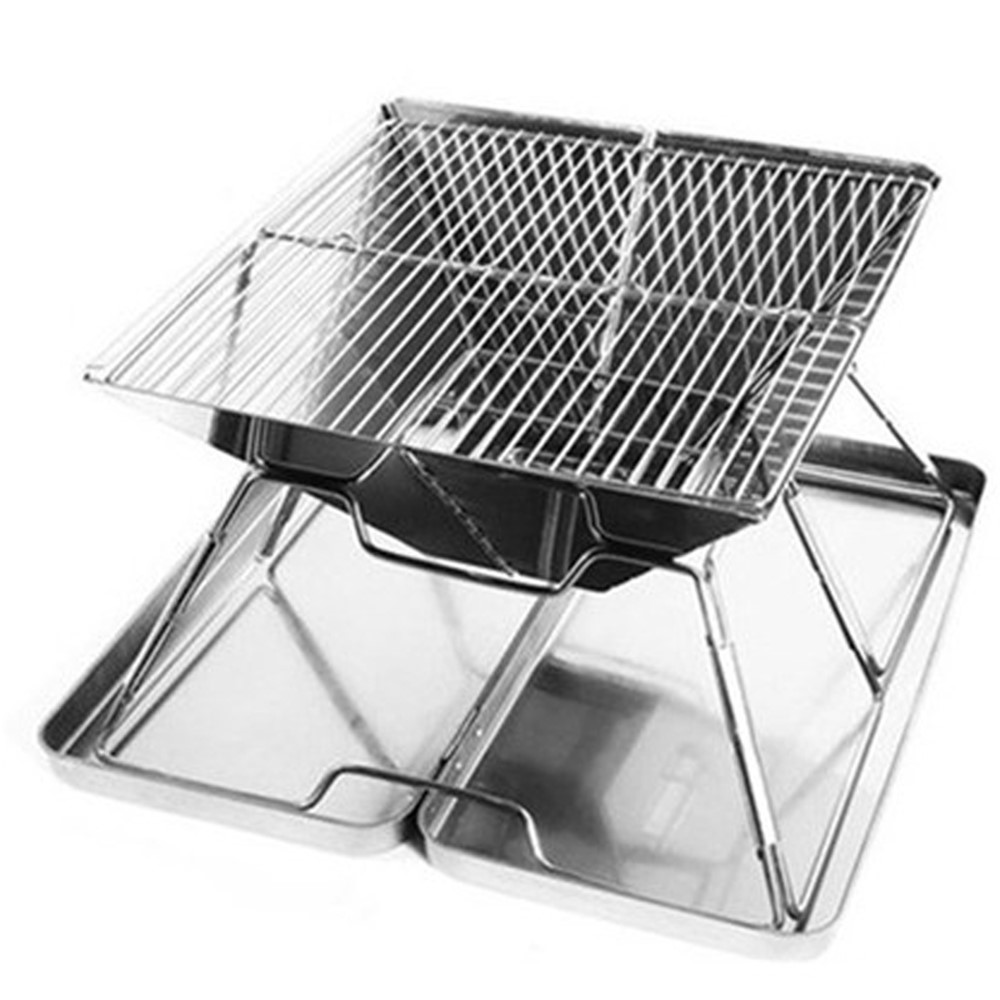 AOTU ATB4 BBQ Compact Folding Portable Barbecue Stainless Steel Grill Carry-on BBQ Grill-2