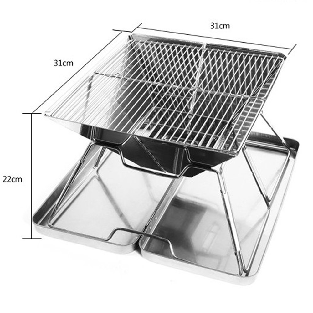 AOTU ATB4 BBQ Compact Folding Portable Barbecue Stainless Steel Grill Carry-on BBQ Grill-3