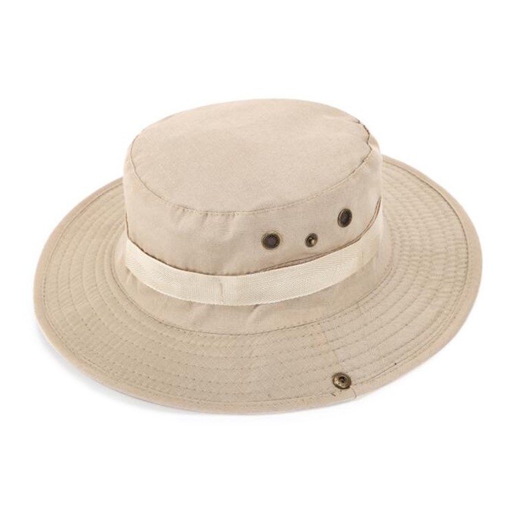 CTSMART Cotton Foldable Portable Bucket Hat Fashion Cloche Sunhats - Beige-1