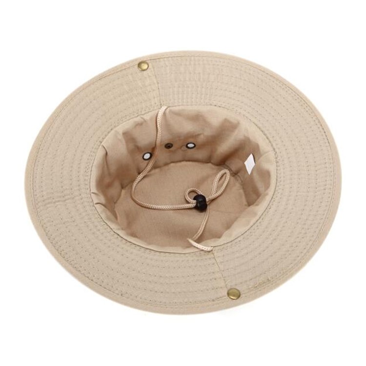 CTSMART Cotton Foldable Portable Bucket Hat Fashion Cloche Sunhats - Beige-2