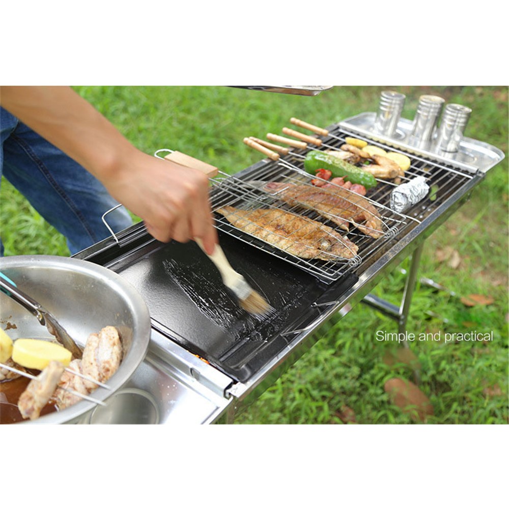 AOTU AT6337 Ergonomic BBQ / Grill Basting Bristles Brush with Wooden Handle-2