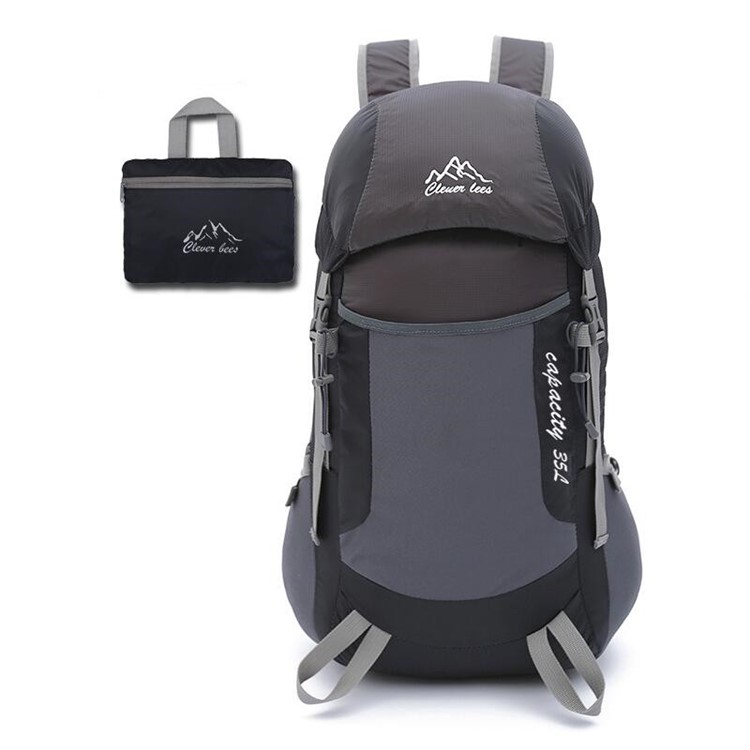 L36 Multi-functional Oxford Outdoor Lightweight Sports Hiking Riding Camping Climbing Folding Backpack - Black-1