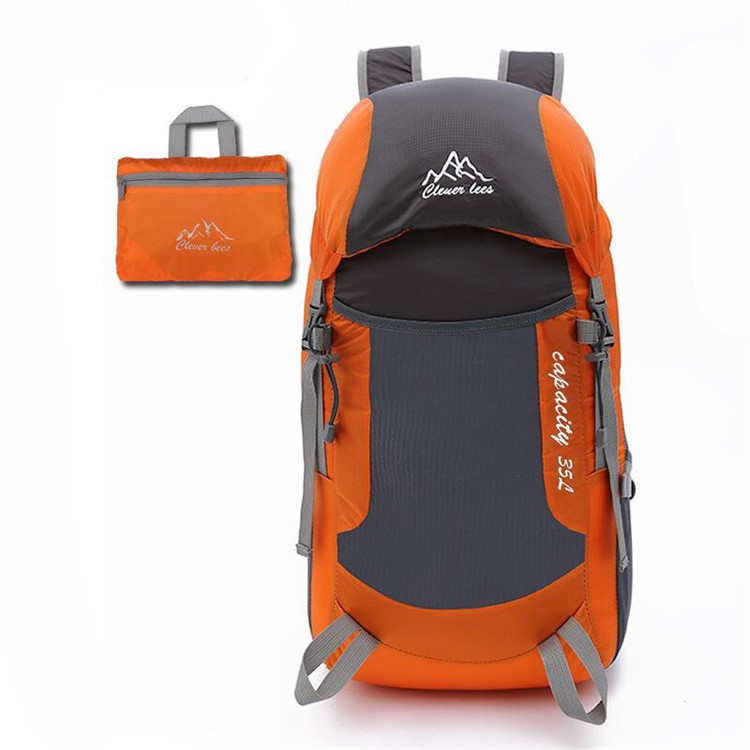 L36 Multi-functional Lightweight Oxford Outdoor Sports Hiking Riding Camping Climbing Folding Double Shoulder Bag - Orange-1