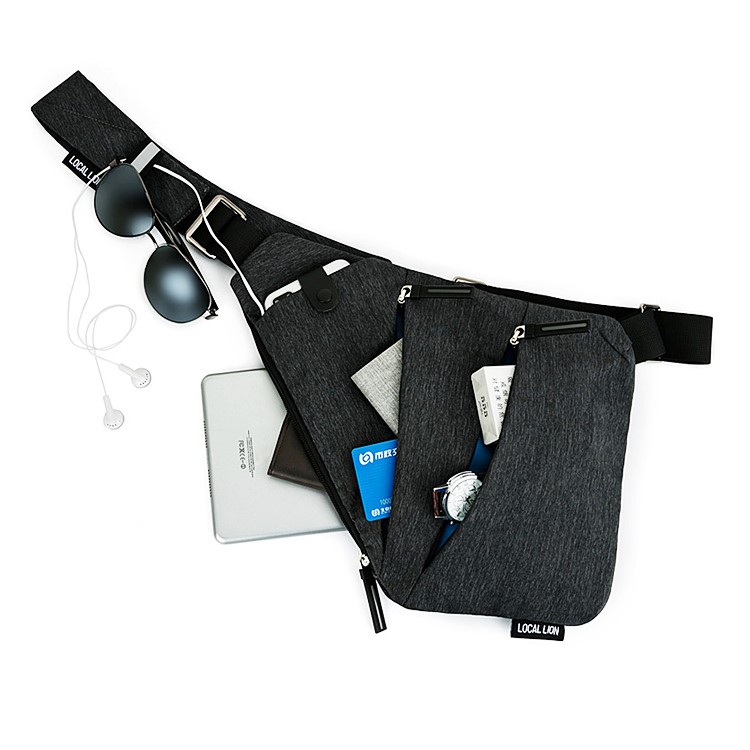 Multi-functional Outdoor Polyester 3L Zipper Sling Bag Satchel for Hiking Cycling, Travel-1