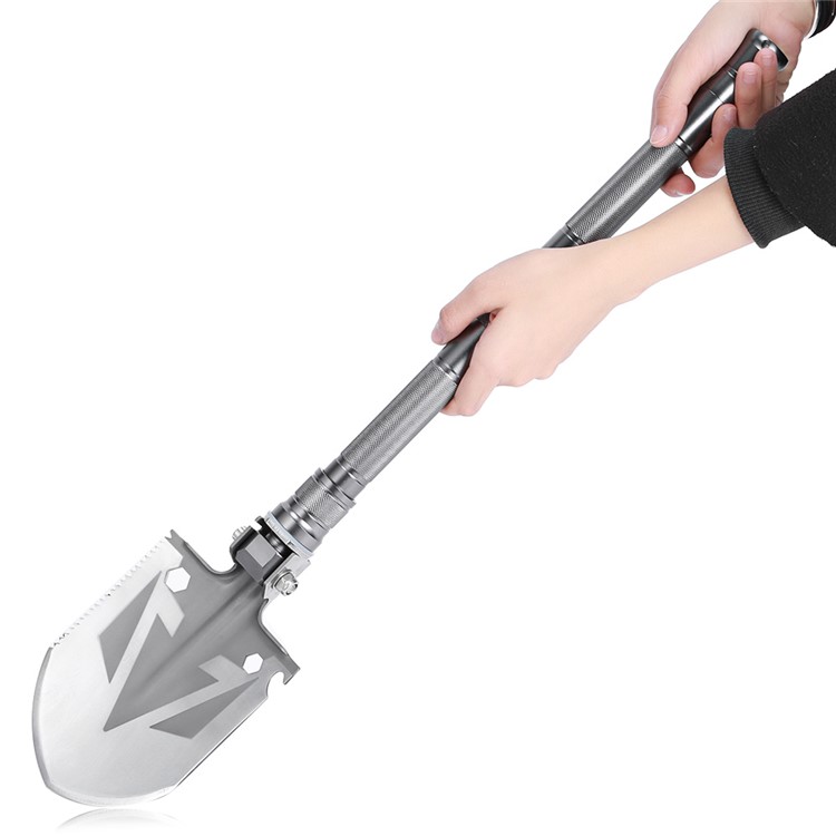 CTSMART JH-1 Multi-functional Tactical Entrenching Shovel Military Folding Shovel Survival Gear - Grey-4