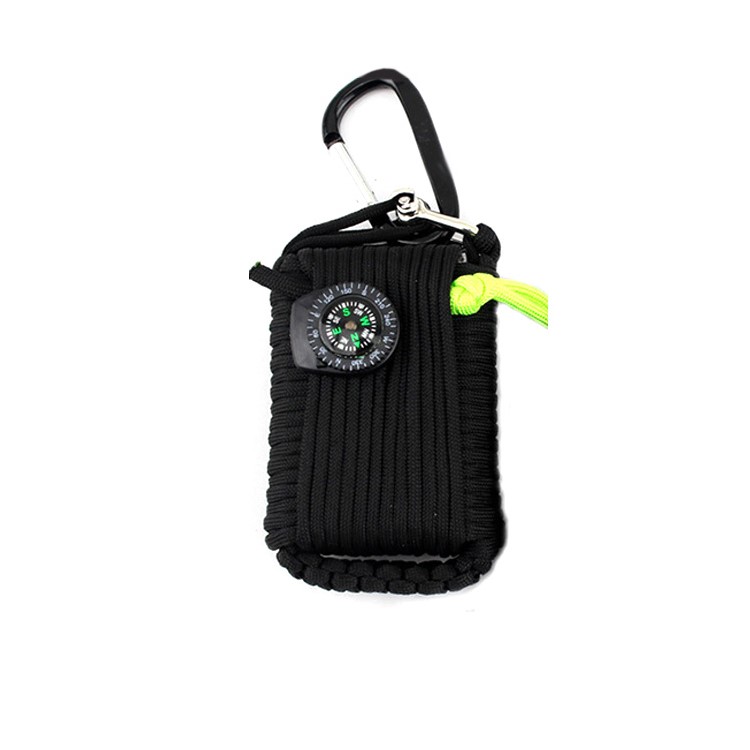 CTSMART Multi-function 29-in-1 Outdoor Survival Firestone Compass Fishing Kit - Black-2