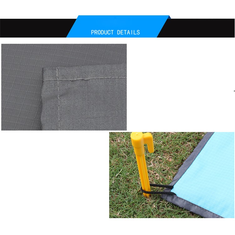 Multi-functional Hiking Camping Mat Outdoor Picnic Pad Raincoat with Hood, Size: 140x140cm - Grey-4