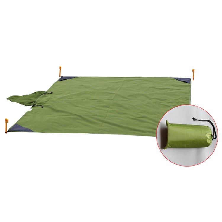 Multi-functional Camping Hiking Pad Outdoor Picnic Mat Raincoat with Hood, Size: 140x140cm - Green-1