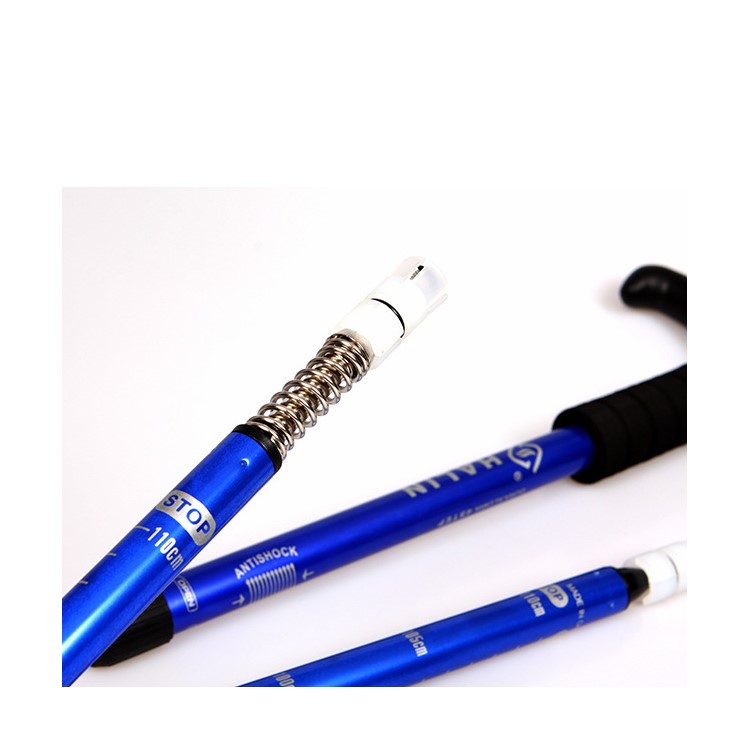 HALIN T Shape Lightweight Aluminum Alloy 4 Sections Adjustable Stick Trekking Pole - Blue-2